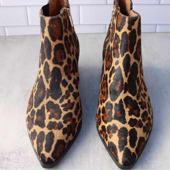 Antonio Melani lavonnie leopard print haircalf block heel pointed booties SZ 7.5 - Picture 4 of 5